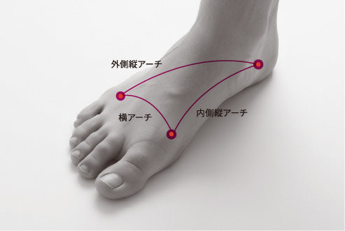 身体を安定させる足裏の3点サポート